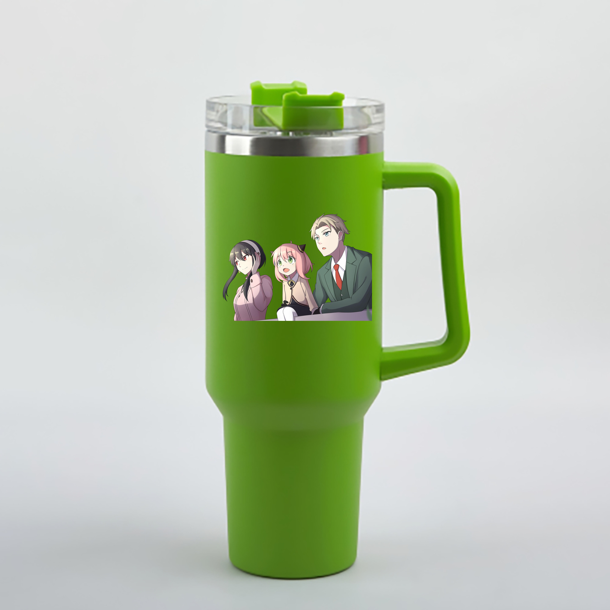 （画像用） SPY×FAMILY间谍家家酒 1200mL車用タンブラー - クリスタルステッカー（プラスチックストロー付き）
